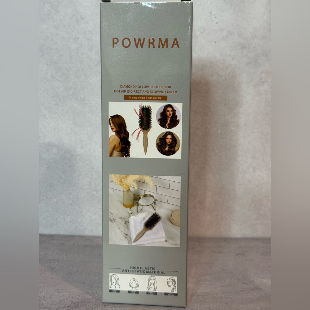 POWRMA Hair Brush with Black and Red Bristles
